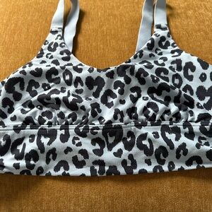 aerie OFFLINE blue leopard sports bra